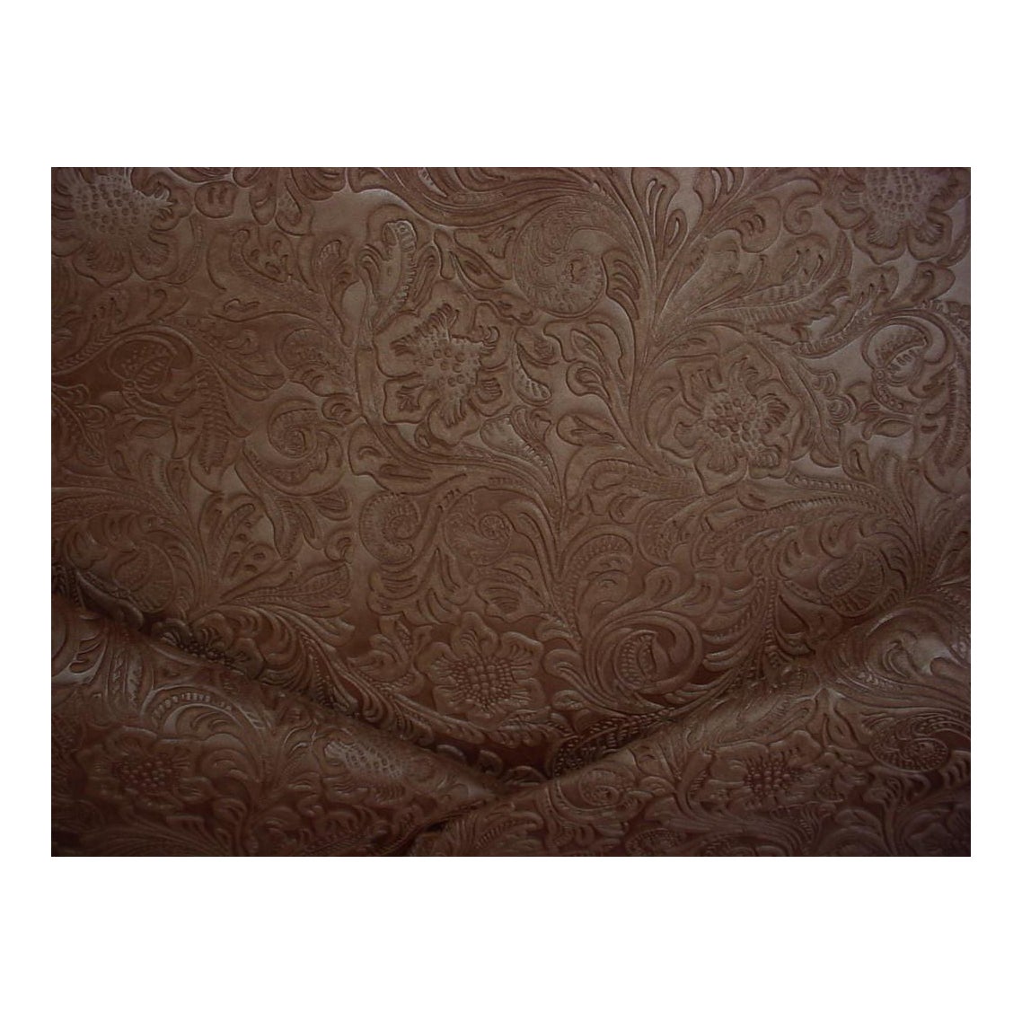 Kravet Lubbock Bark Brown Embossed Paisley Suede Upholstery Fabric 5