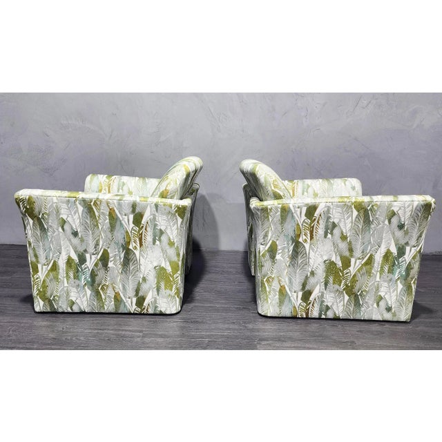 Mid 20th Century Mid 20th Century Vladimir Kagan Style Lounge Chairs in French Upholstery - Set of 2 For Sale - Image 5 of 12