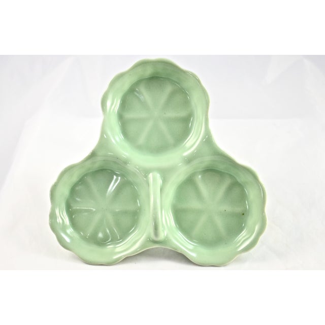 Chinoiserie Green Celadon Lotus Divided Dish For Sale - Image 3 of 4