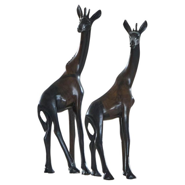 Giraffes in Coromandel Wood, 1930s, Set of 2 For Sale - Image 10 of 10