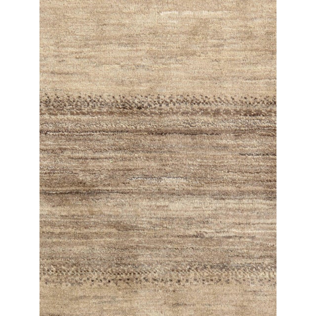 1980s Hand-Knotted Persian Gabbeh Wool Rug 6'7" X 9'1" For Sale - Image 4 of 5