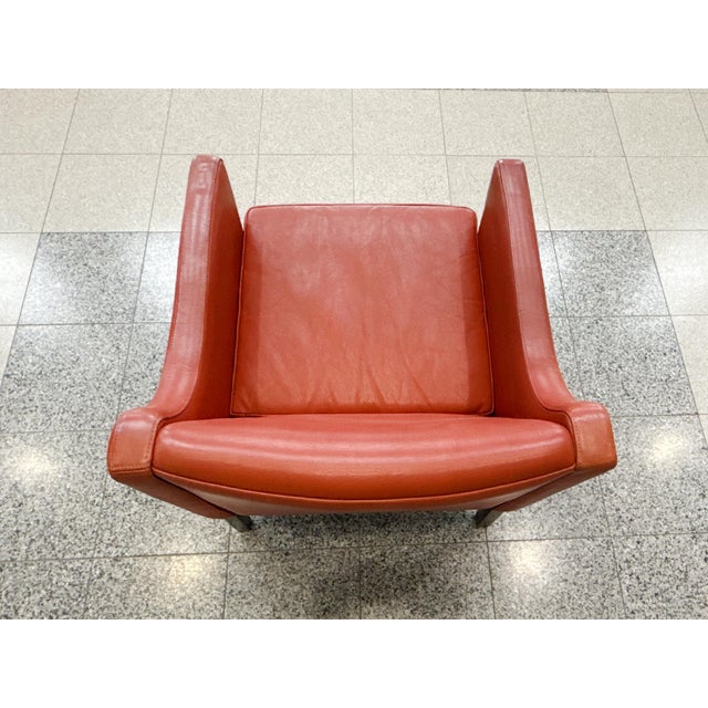 Danish Modern Leather & Beech Lounge Chairs in the Style of Børge Mogensen - A Pair For Sale - Image 12 of 17