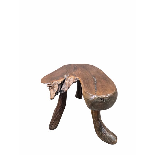 Vintage Live Edge Wood Slab Table For Sale In Chicago - Image 6 of 9