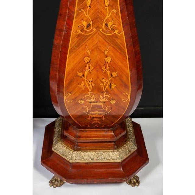 Large 19th Century French Marquetry Inlaid Pedestals, Set of 2 For Sale - Image 10 of 12