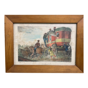 Early 19th Century Set of Four French Horse Carriage Lithographs