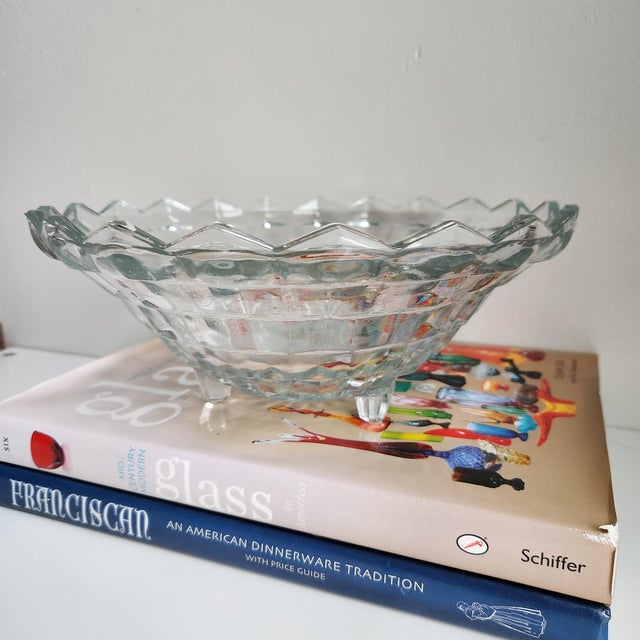 Fostoria Glass Company Vintage Fostoria Bowl American Cubist For Sale - Image 4 of 11