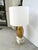 Modern Brass Lamp on Marble Cube Base For Sale In Atlanta - Image 6 of 7