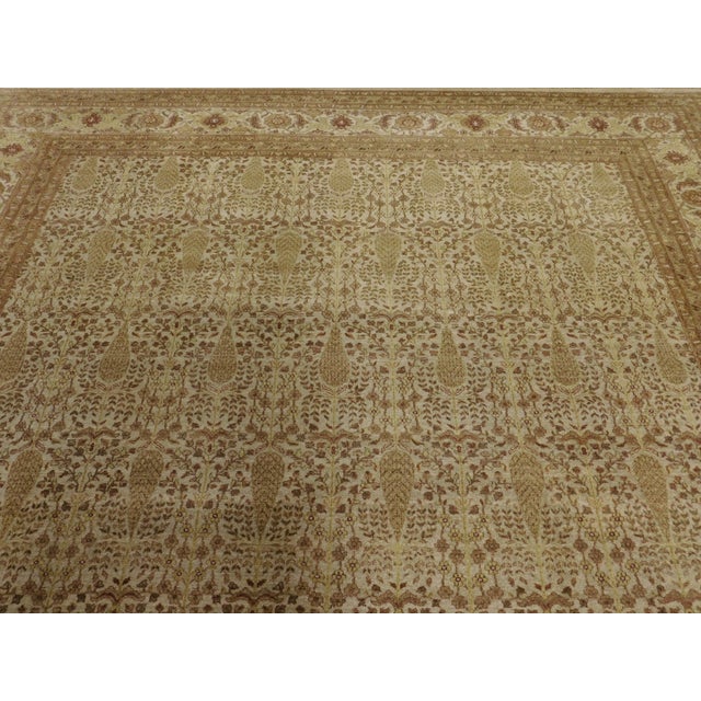 Tan Extra Fine Hand-Knotted Paisley rug.8'x 9'10" For Sale - Image 8 of 18