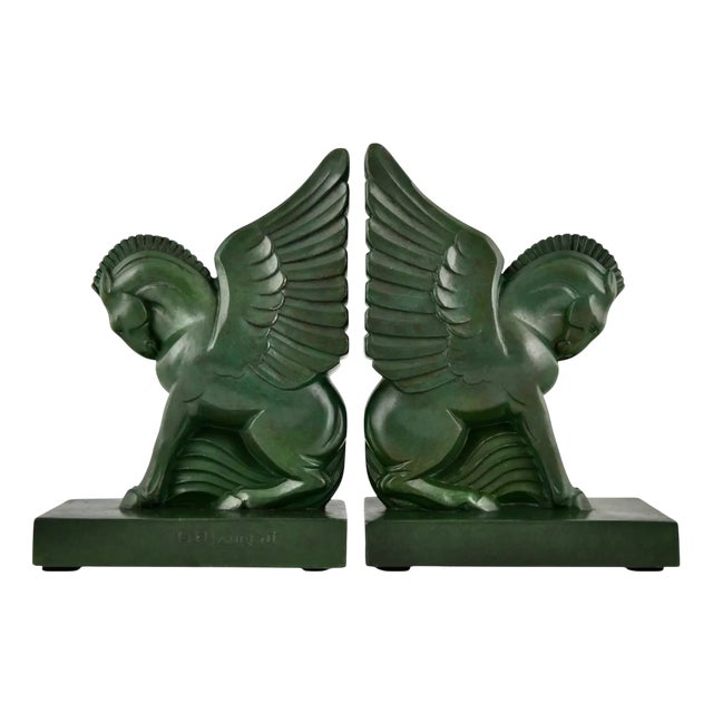 Art Deco Pegasus Bookends by G. H. Laurent, France, 1930s, Set of 2 For Sale