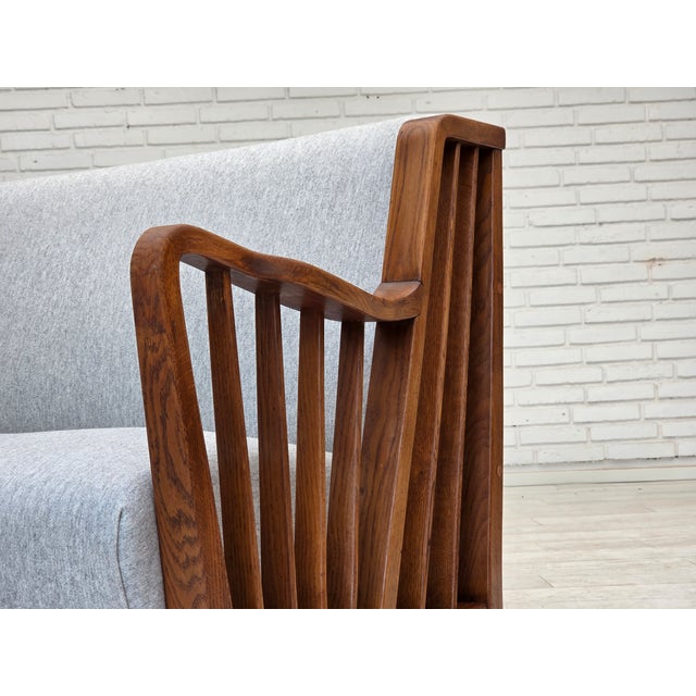 Vintage Scandinavian Two-Seater Sofa in Oak, 1950s For Sale - Image 12 of 18