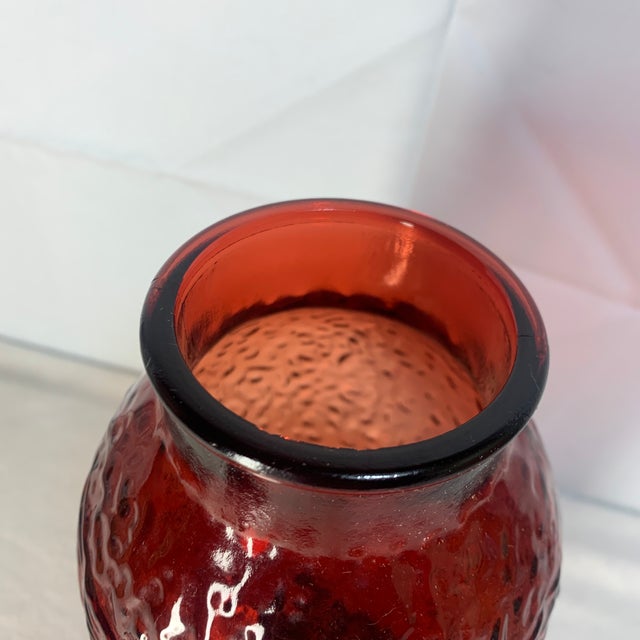 1970s Wheaton Glass Ruby Red Bald Eagle Apothecary Jar With Lid For Sale - Image 5 of 7