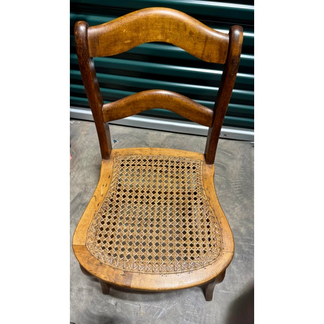 Late 18th Century Antique Walnut Cane Seat Side Chair For Sale - Image 5 of 9