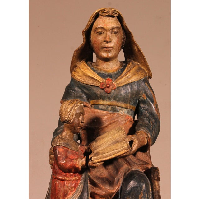 Saint Anne and the Virgin Mary, 18th Century, Polychrome Wood | Chairish