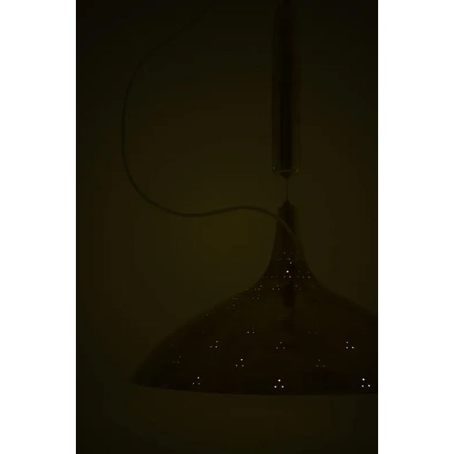 Ceiling Lamp in Brass and Glass attributed to Paavo Tynell, 1950s For Sale - Image 6 of 12