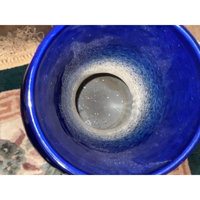 Chinese Cobalt Blue Monochrome Porcelain Vase. For Sale - Image 12 of 12