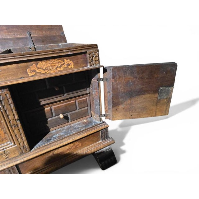19th Century Catalan Marquetry Chest with Secret Drawers and Compartments, 1850 For Sale - Image 10 of 13