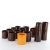 Brown Ceramic Glasses & Bottles, Set of 12 For Sale - Image 8 of 10