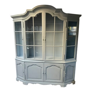 Vintage French Style Painted Display Cabinet For Sale