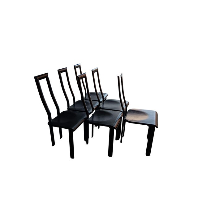 Black Regia Dining Chairs from Ycami, 1980s, Set of 6 For Sale - Image 6 of 8