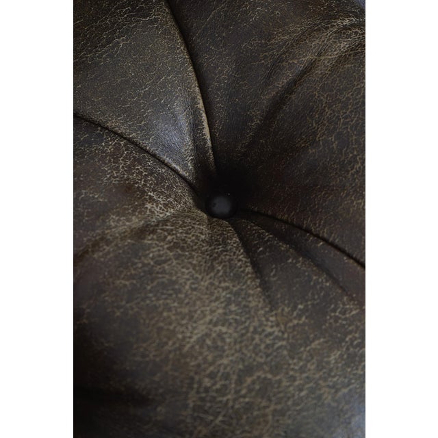 Stickley Tufted Leather Leopold Chair & Ottoman For Sale - Image 11 of 18