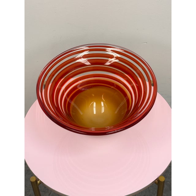 Glass Waterford Evolution Collection Striped Art Glass Bowl For Sale - Image 7 of 12
