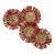 Deborah Rhodes Fringe Raffia Coasters, Red, Set of 4 For Sale