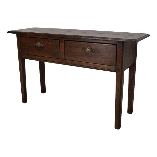 Vintage French Rustic Farmhouse Oak Side Table, 1950s For Sale