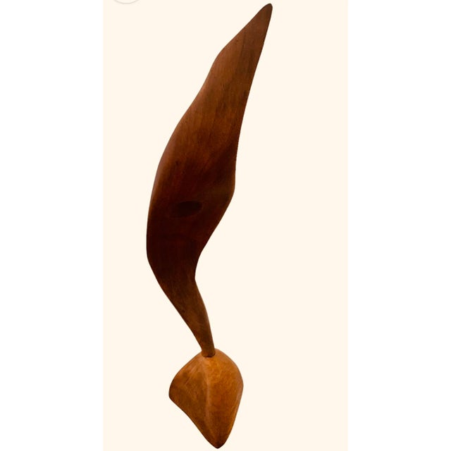 Emil Milan 1960s Signed Emil Milan Wood Sculpture For Sale - Image 4 of 8