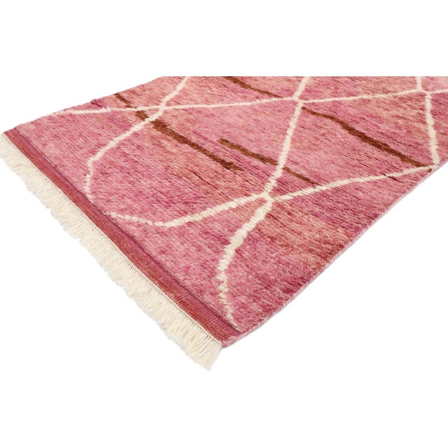 Postmodern Moroccan Style Throw Rug - 03'02 X 05'03 For Sale - Image 3 of 10