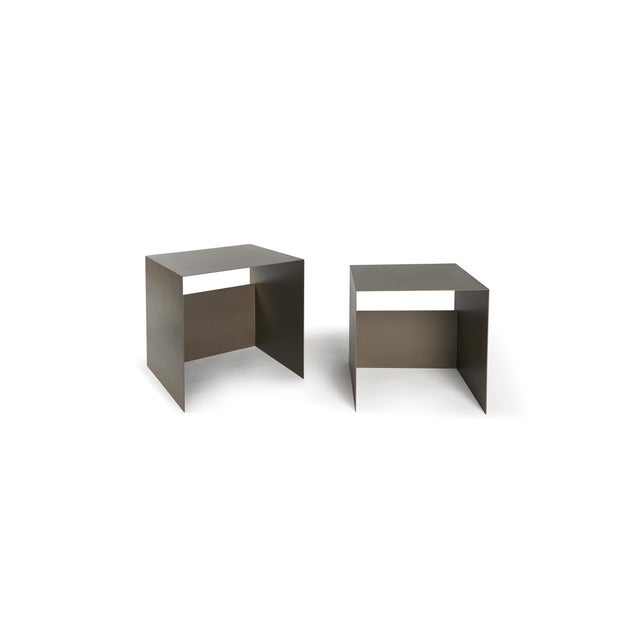 Set of 'Guido' coffee tables by Antonino Sciortino for Atipico. The 2 pieces are of different sizes: 35x35xh35cm |...