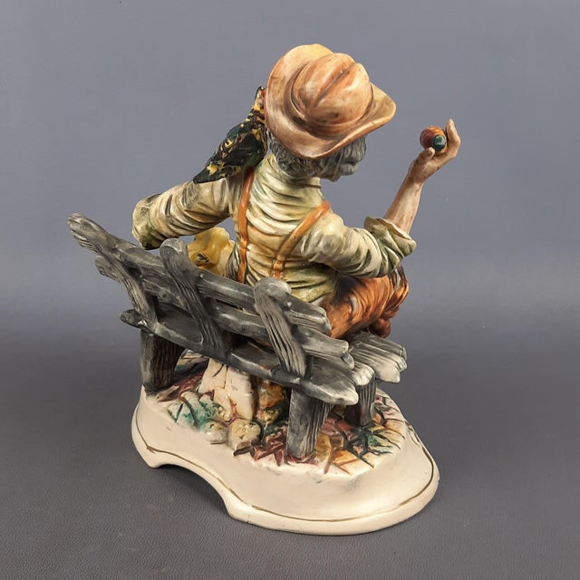 Vintage Ceramic Sculpture of Seated Merchant from Capodimonte, 1960s For Sale - Image 4 of 15