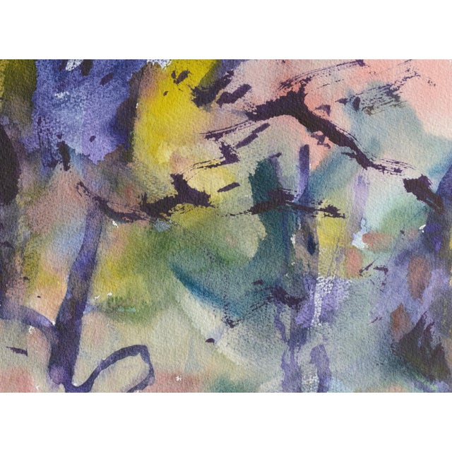 Impressionist Les Anderson Vertical Purple Abstract circa 1980 For Sale - Image 3 of 5