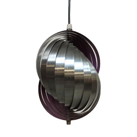 Vintage Twirling Pendant Lamp from Henri Mathieu Lyfa, 1970s For Sale