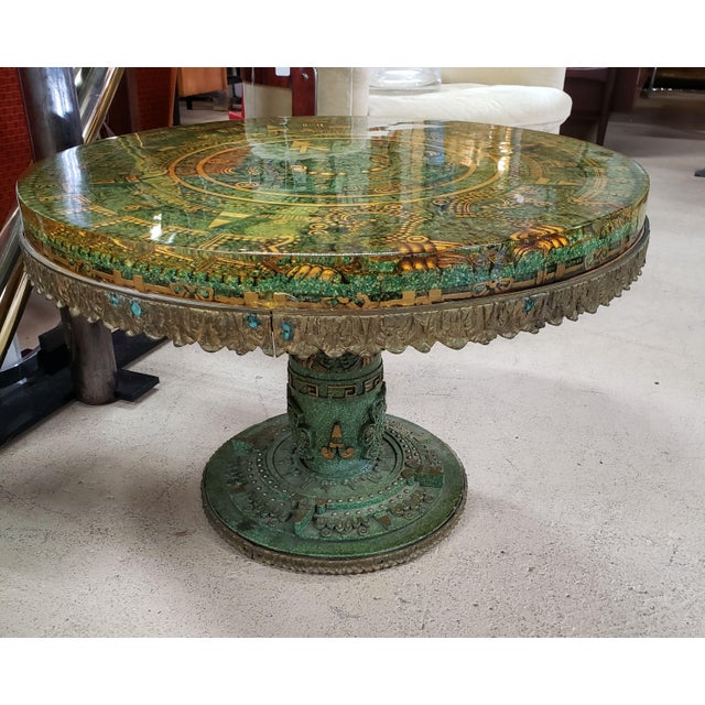 Vintage Brass And Resin Side Table El Arte Azteca Chairish