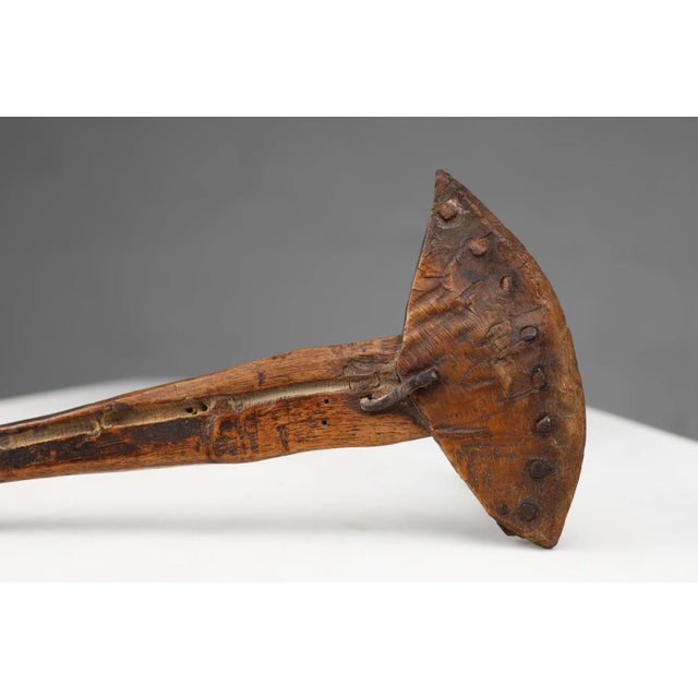 Wood French Primitive Wool Comb, 16th Century For Sale - Image 7 of 9