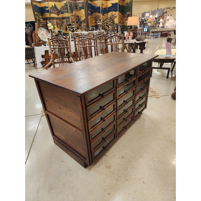 American Seed Cabinet With Glass Front Drawers For Sale - Image 4 of 6