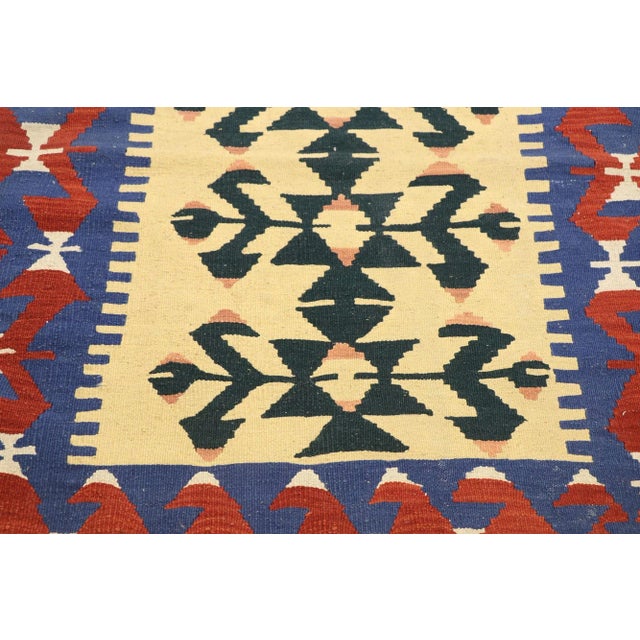 Vintage Persian Shiraz Kilim Rug - 03'01 X 03'10 For Sale - Image 4 of 9
