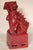 Pair of Large Maroon Color Foo Dogs For Sale - Image 4 of 10