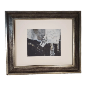 1960s Small Abstract Expressionist Original Mixed Media on Paper Signed Harry Nadler