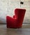 A substantial Danish Cabinetmaker wingback chair in a plush, luxurious crimson mohair. Chair is in great structural...