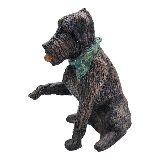 Vintage Hand Sculpted Terracotta Spinone Italiano Dog Studio Art Sculpture For Sale