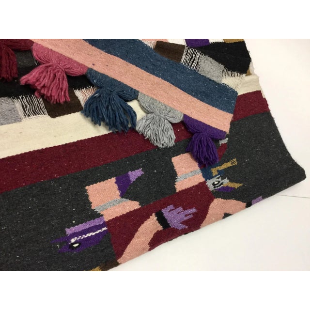 Tribal Vintage Slub Cotton Hand Loomed Textile Art For Sale - Image 3 of 10