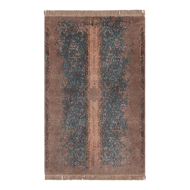 Rug & Kilim’s Modern Runner Rug With Abstract Patterns “Zaronin Darb” For Sale