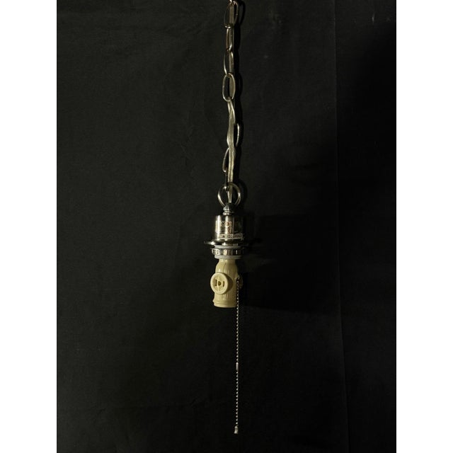1990s Industrial Plug-in Swag Pendant Light With Chain For Sale - Image 4 of 5