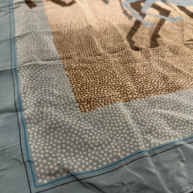 Contemporary Stylized Horses Silk Scarf by Paco Rabanne For Sale - Image 10 of 14