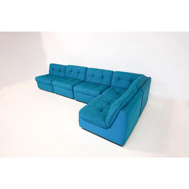 Mid-Century Modern Blue Modular Sofa, Italy, 1960s For Sale - Image 6 of 8