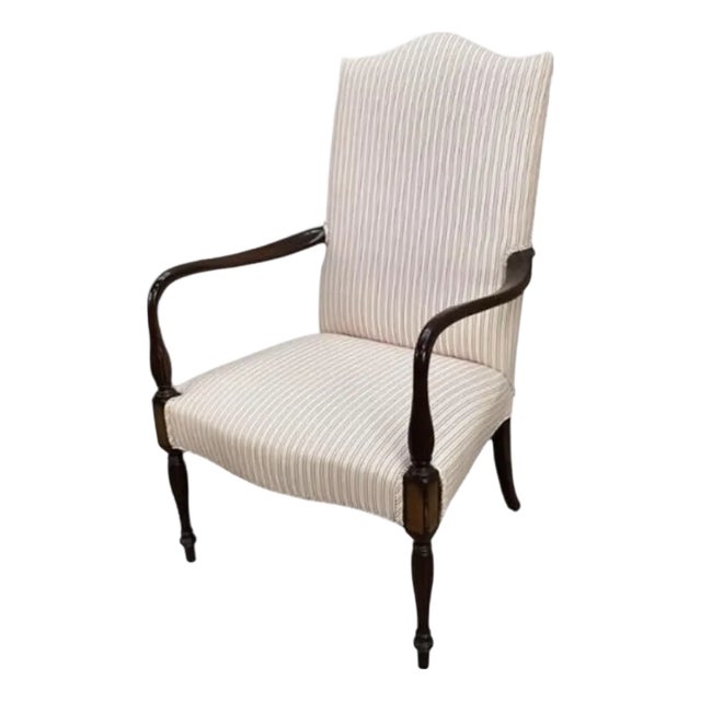 Elegant Antique Mahogany Armchair With Classic Edwardian Lines For Sale