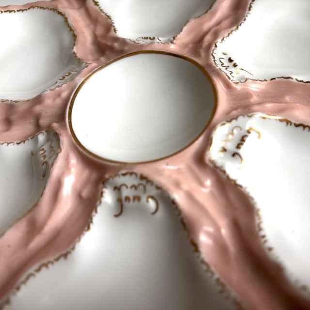 Elegance meets artistry in this antique oyster plate from Haviland & Co., Limoges, France, circa 1880–1900. This refined...