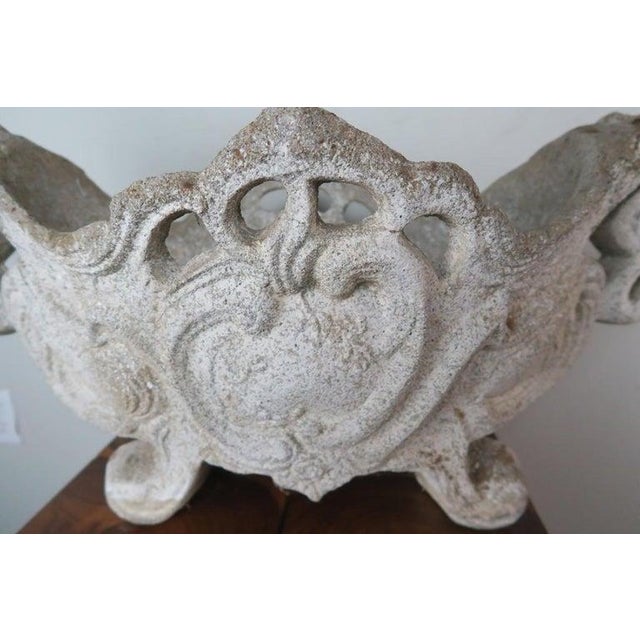 Stone Monumental Hand-Carved Stone Garden Urn / Basin, Possibly Southeast Asian For Sale - Image 7 of 10