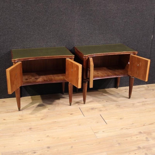 Wood Italian Bedside Tables in the style of Paolo Buffa, 1960, Set of 2 For Sale - Image 7 of 13